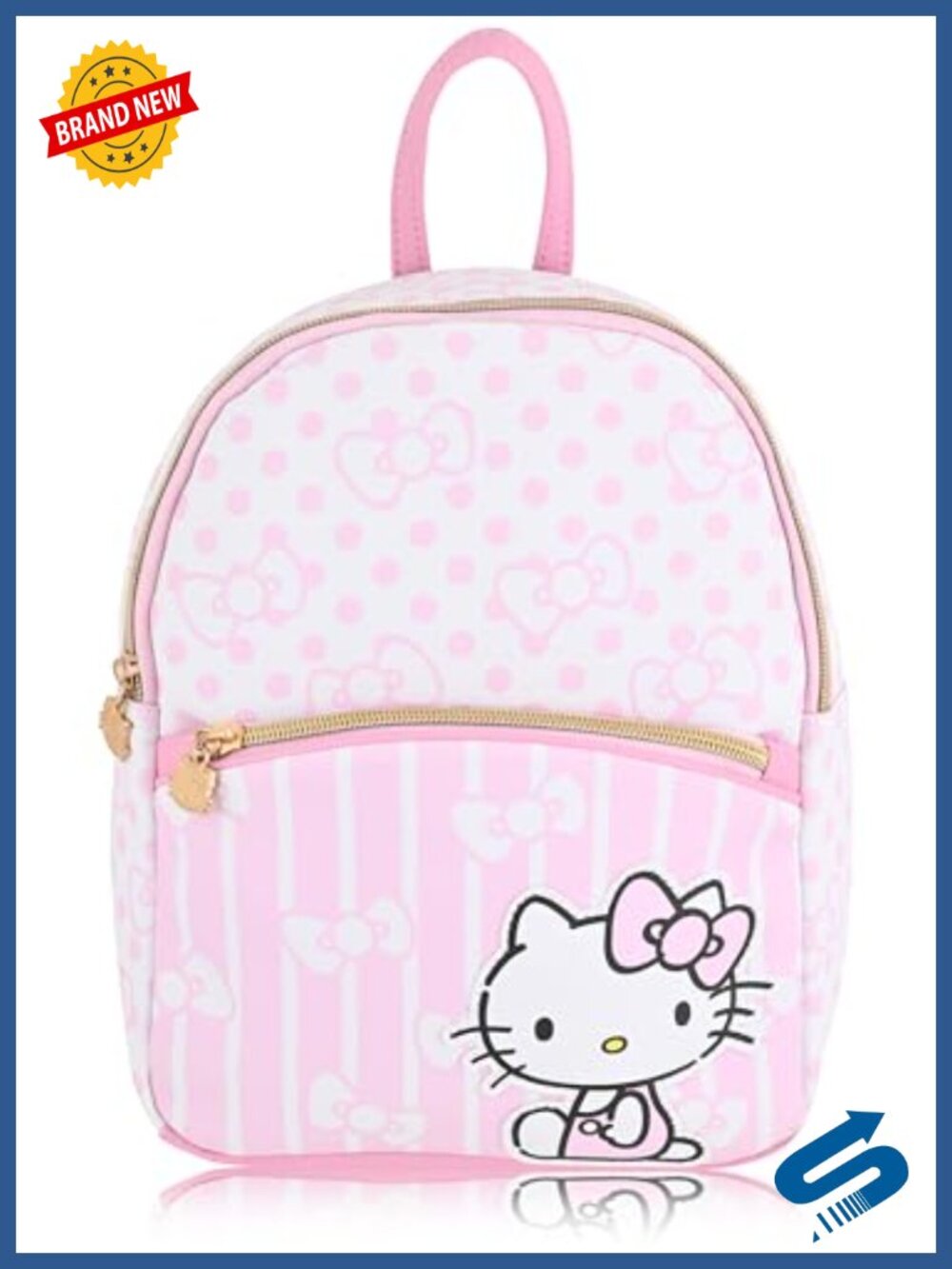 Hello Kitty Mini Backpack Purse Faux Leather Small Daypack 10 Inch